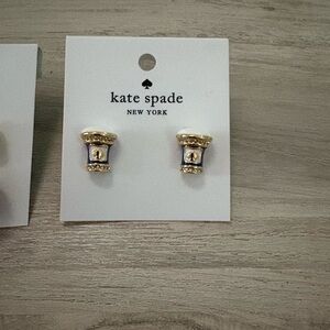 Kate Spade Gold and White Earrings